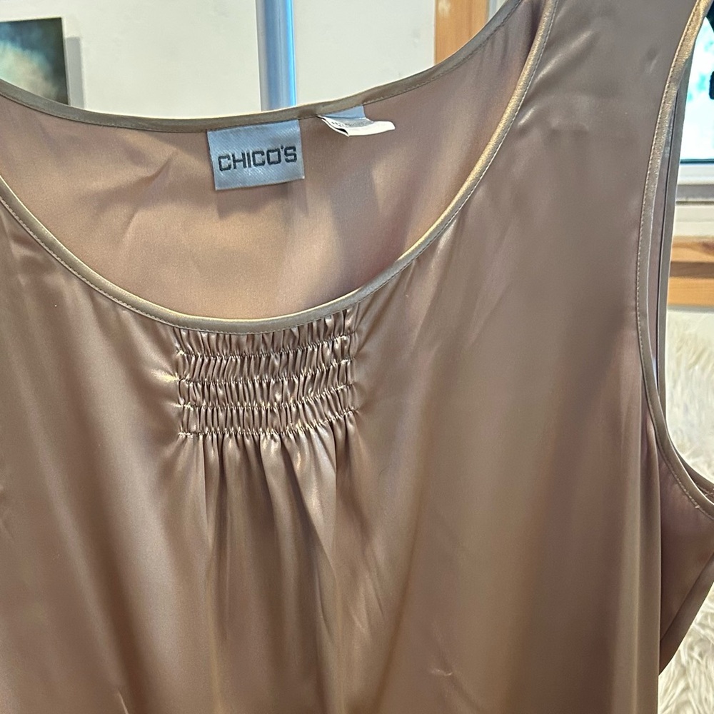 Chico's Shimmering Satin Top Size 3/XL